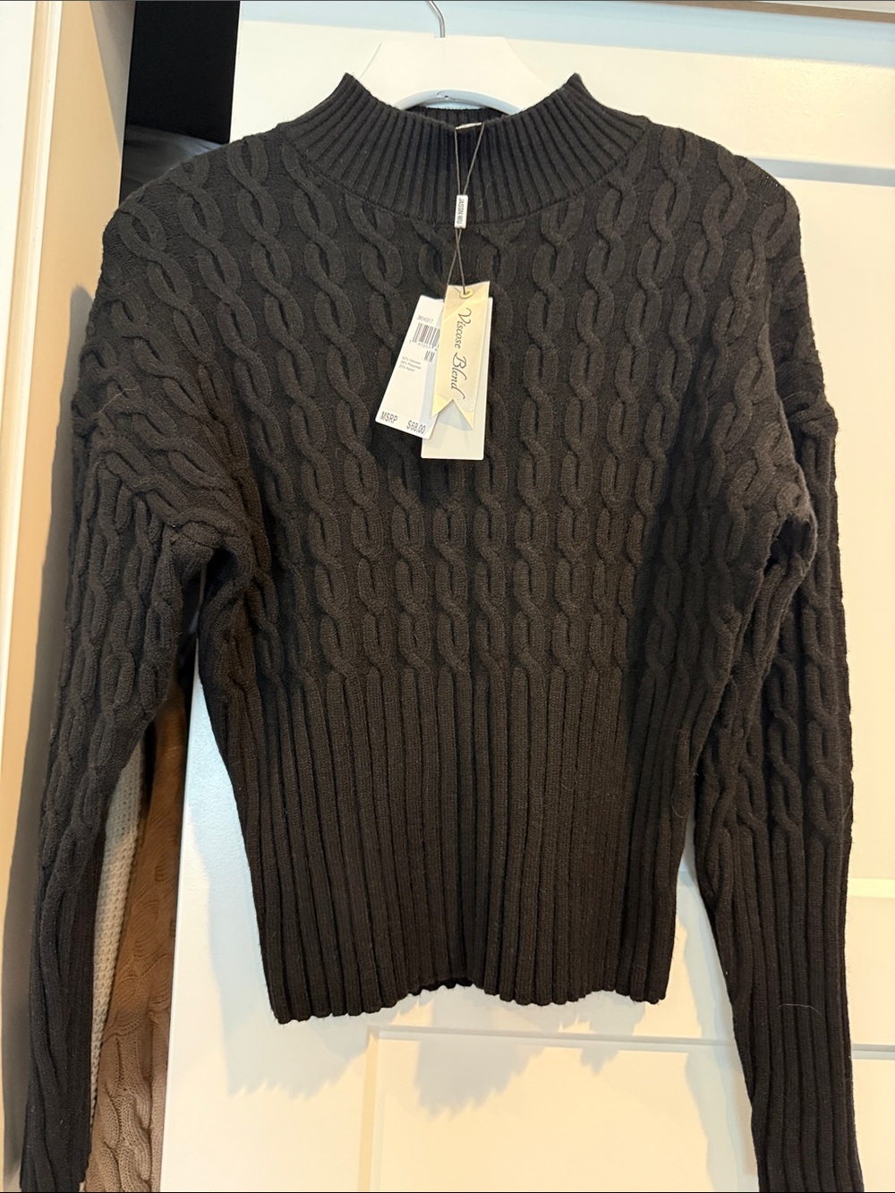 NWT Jason Wu Cable knit Mock neck Sweater SZ M